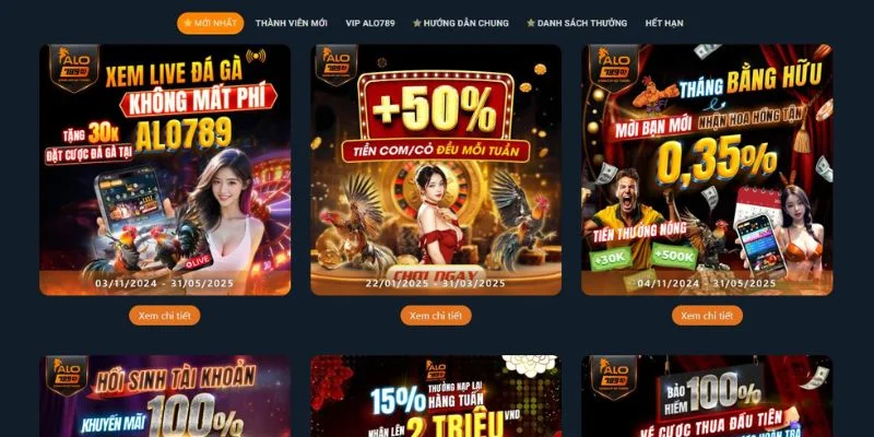 ALO789 - Nhà Cái Phát Sóng Đá Gà Thomo Uy Tín Châu Á 5 Tổng hợp các khuyến mãi nổi bật hiện hành tại Alo789
